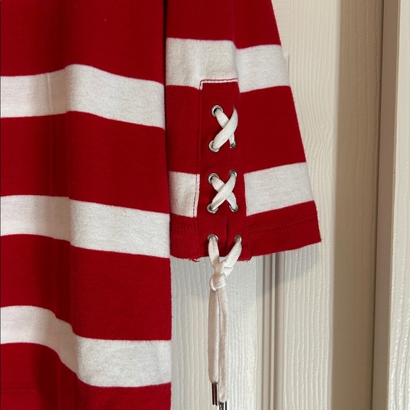 Lauren Ralph Lauren Red and White Striped Mid Sleeve Top Size XL - Picture 3 of 11
